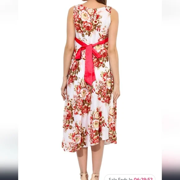 Myntra A line dress belted dress sleeveless - Picture 2 of 5